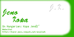 jeno kopa business card